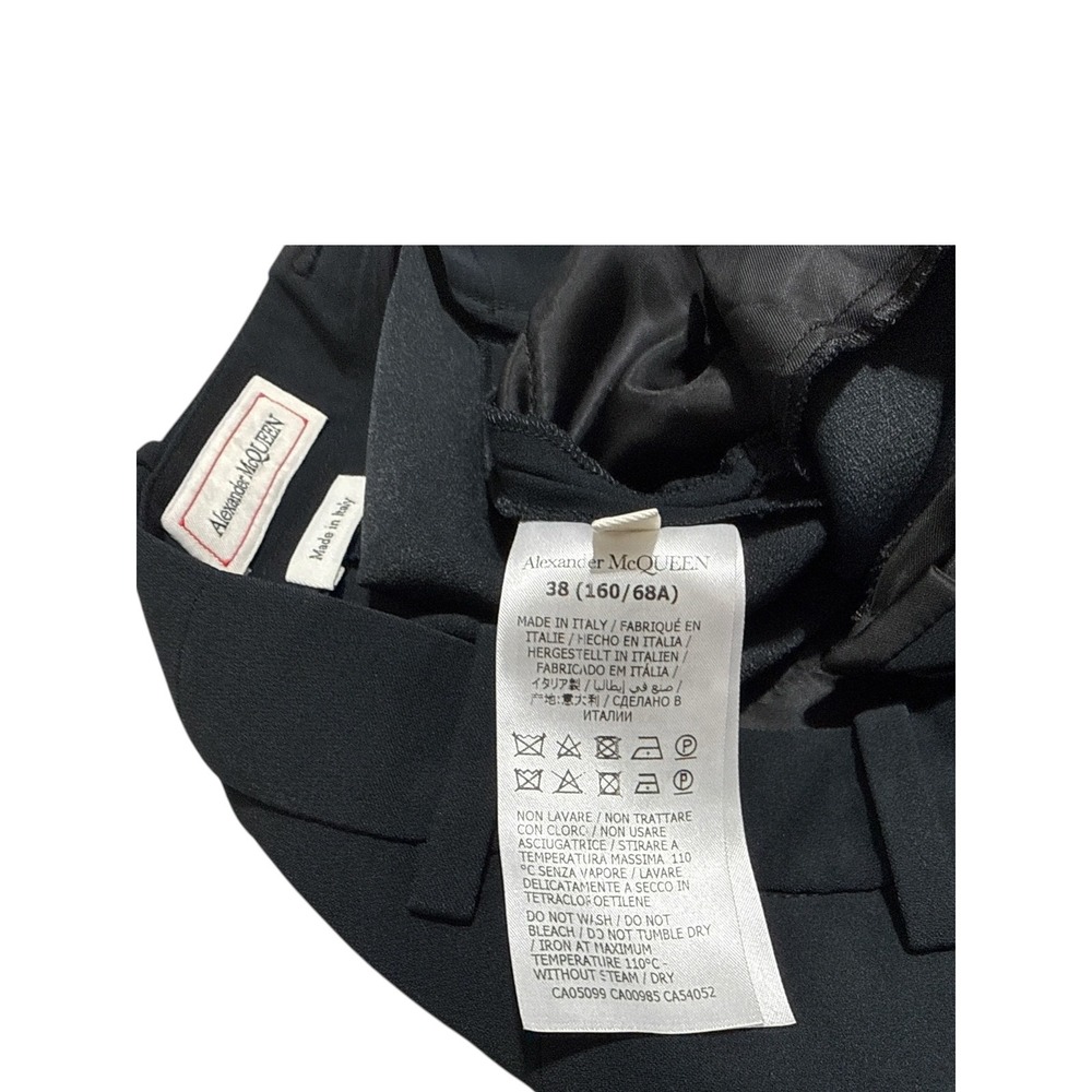 Alexander McQueen Black Crepe Tailored Flared Bootcut Pants IT 38 US 2 Hook Tab - Picture 4 of 10